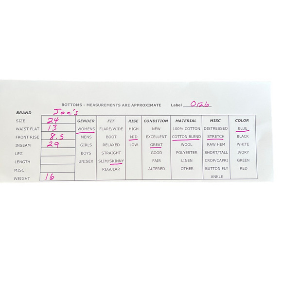 Joes Womens The Honey Curvy Skinny Jeans Blue Stretch Dark Wash Mid Rise Zip 24 - Picture 10 of 12